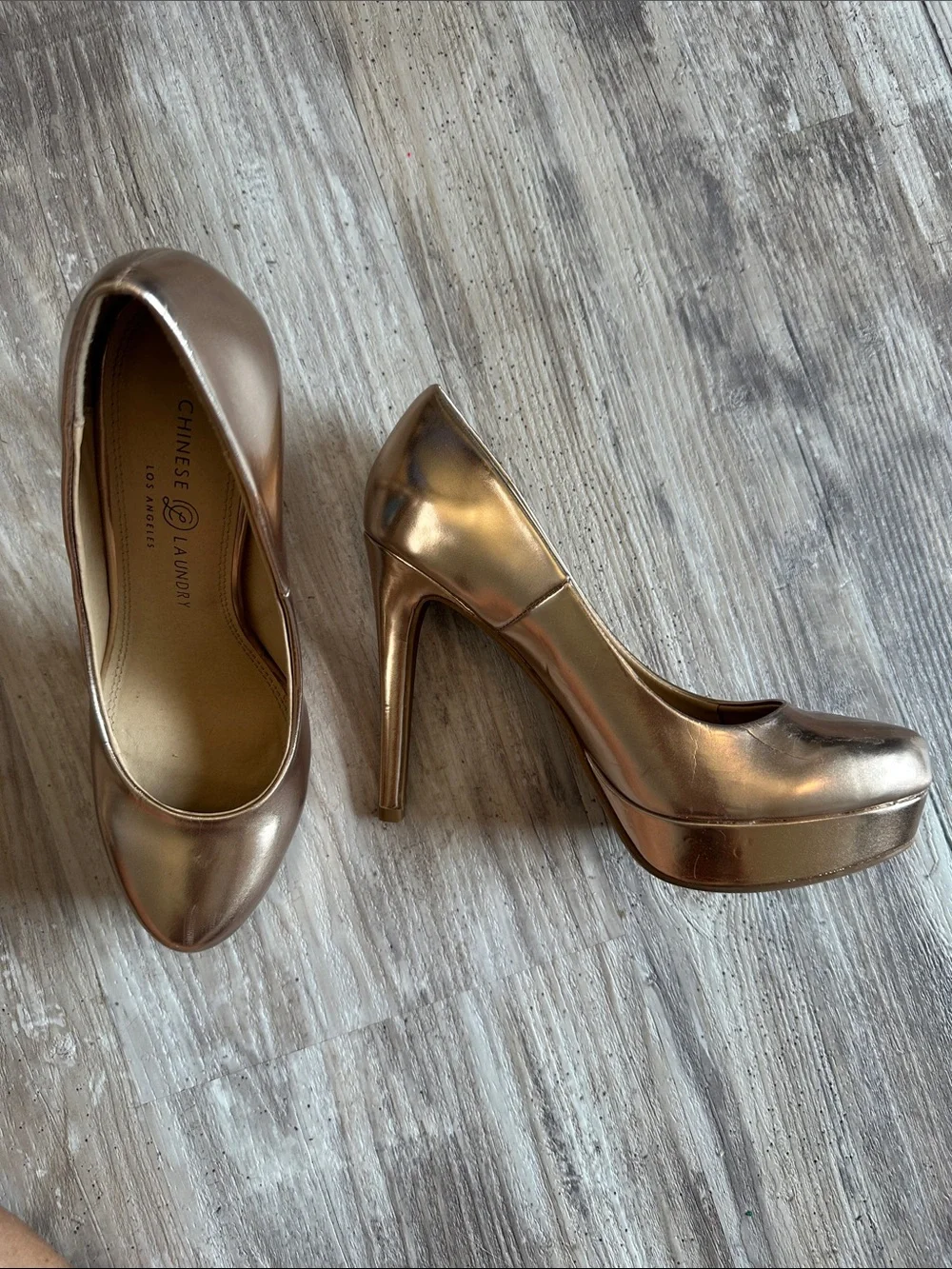 Chinese Laundry Rose Gold Platform Stiletto Pumps